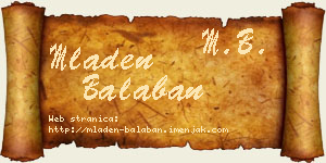 Mladen Balaban vizit kartica
